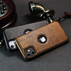 Case iPhone Slim Luxo de Couro com Destaque Maçã
