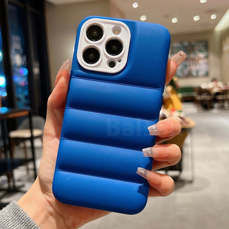 Case iPhone Luxo Puffer - Protetor de Câmera Branco