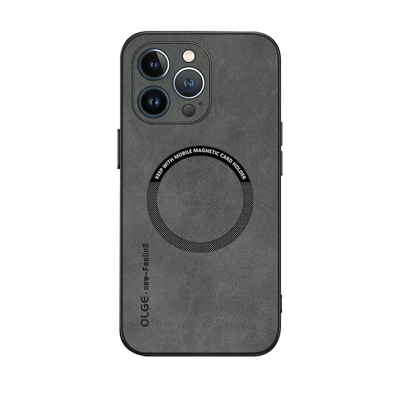 Case iPhone de Couro Luxury MagSafe